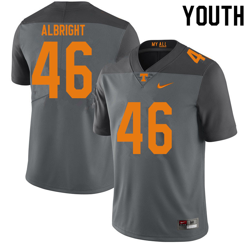 Youth #46 Will Albright Tennessee Volunteers College Football Jerseys Sale-Gray - Click Image to Close